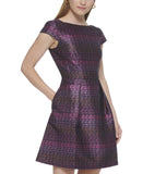 Vince Camuto Women's Metallic Jacquard Fit & Flare Dress VC2M3949