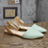 Franco Sarto Womens Vintage Strap Open Flat Sandals 1673eb968b42e7 Mint Green 6M