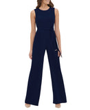 Tommy Hilfiger Womens Sleeveless Crepe Belted Front Tie Jumpsuit Sky Blue 8