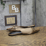 A New Day Womens Camille Satin Slingback Bow Flats 94648291 Brown 6.5M