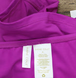 Anne Cole Womens Twist Front Bandeaukini Swim Top Bikini Fuchsia Purple M