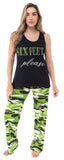 Just Love Sleepwear Tank and Pajama Pants Set 92278971 Camouflage Black M
