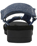 Wild Pair Womens Kudose Sporty Embellished Sandalds Strappy Denim Blue 9.5M