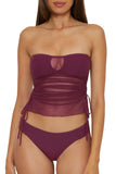 Becca Womens Standard Muse Bandeau Tankini Swim Top 733557 Aubergine Purple S
