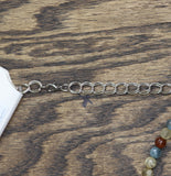 Lane Bryant Collar Multi Strand Beaded Necklace Silver Gray / Blue Multi 19"