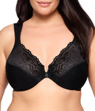 Glamorise Womens WonderWire Front-Closure Underwire Bra 1245 1245 Black 40B