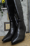 Universal Thread  Kendra Kitten Heel Tall Dress Boots Memory Foam Black 9.5M