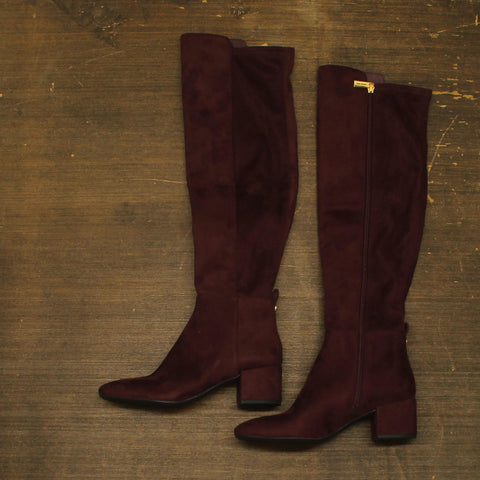 Michael Michael Kors Heels Braden Over the Knee Riding Boots Merlot Purple 7M