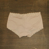 Maidenform Microfiber Lace Boyshort Panty 40760 Sandshell Pink Brown L
