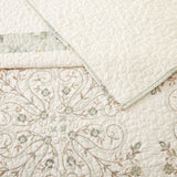 Mary Janes Farm Vintage Treasure Cotton Embroidered Bedspread Ivory King
