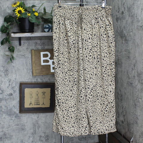 Shein Womens High Waist Drawstring Woven Curve  Pants Brown Floral Black 4XL