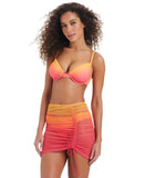 Bar III Club Ombre Shirred Front Mesh Skirt Cover-up Punch It Up Pink Multi S