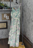 LC Lauren Conrad Womens Tie Front Strap Tiered Dress Green Lurex S