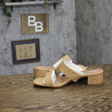 Style & Co. Victoriaa Double Band Block Heel Dress Sandals Cork Brown 6.5M