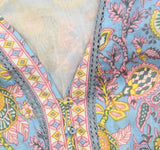 Bell Womens Silk Blend Annabelle Maxi Dress BELLSP25-1 Blue / Yellow Print M