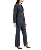 Le Suit Womens Stand-Collar Single-Button Suit Jacket 50040459 Denim Blue 14