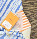 Coniglio Palm Beach 4 Printed Cotton Napkins Wiggle Stripe Light Blue 22" x 22"