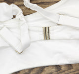 Ramy Brook Womens Ruffle Rachel Bikini  Swim Top C02258002 White L