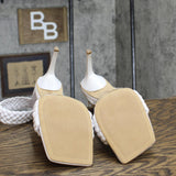 I.N.C. International Concepts Adalie Faux Leather Braided Ankle Heels White 9.5M