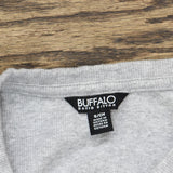 Buffalo Womens Ribbed Short Sleeve Round Neck T-Shirt Tee 1782655 Gray S