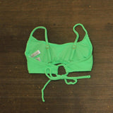 Salt + Cove Rib Scrunch Scoop-Neck Bralette Bikini Top Mint Tea Green XS