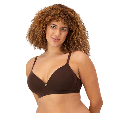 Maidenform Everyday Luxe Wireless T-Shirt Bra with Convertible Straps Brown 38B