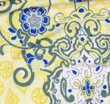 JM Collection Printed Medallion Garden Knit Blouse Top Primrose Yellow / Multi L