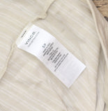 Vince Short Sleeve Stripe Loose Knit Crew T-Shirt Coyote Brown / Off White S