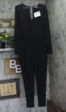 Nina Parker Jumpsuit with Scoop Neck and Back Keyhole Anthracite Black 2X