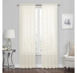 Regal Home Voile Rod Pocket Sheer Single Curtain Panel Ivory Off White 54x84