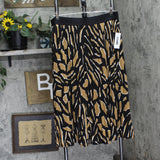DKNY Womens Pull-On Printed Midi Skirt P43GVOKI Abstract Geo Truffle XL