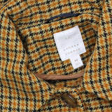 LC Lauren Conrad  Button Front Cropped Check Parka Coat Jacket Orange Brown M