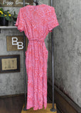 Whistles Womens Woven Diagonal Leopard Print Jumpsuit 36619 Red / Pink 8