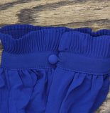Calvin Klein Solid Ruffled-Collar Tie-Neck Top Klein Blue 3X