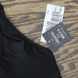 Bar III Womens One-Shoulder Mesh Cutout Swimsuit MBNB24232 Black S