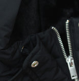 Universal Thread Zip Snap Closure Drawstring Hood Parka Jacket Coat Black 2XL