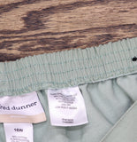 Alfred Dunner Capri Crochet Leg Accent Pull On Pants Green 16W