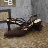 A New Day Veera Slingback Heels Faux Suede 94646931 Brown 6.5M