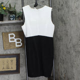 Ny Collection Textured Knit Petite 2-Piece Dress Set PTXD2798 Black / White 14P