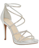 Jessica Simpson Jaeya Strappy Dress Sandal Heel Stiletto Platinum Gray 8.5M