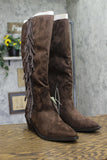 Universal Thread Patsy Tall Fringe Western Boots 94463425 Chocolate Brown 8M