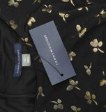 Tommy Hilfiger Ruched-Waist Tie Sash Long Sleeve Fit Flare Dress Black / Gold 16