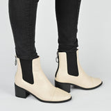 Journee Collection  Nigella Boot with Center Seam Detail O-Ring Zipper Red 8M