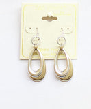 Ear Sense Dangly Layered Teardrop Earrings Gold / Silver Gray 2"