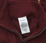 Calvin Klein 2-Piece Sweater Set with Matching Button-Down Shirt Burgundy Red 7