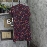 Cece Womens Printed Godet Bow Neck Dress 7052957 Wine Purple 8