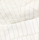 Calvin Klein Womens Pinstriped Pleated Pants Linen Blend Lined White / Khaki 14