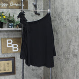 Colleen Lopez Womens Plus One-Shoulder Top with Applique 698419 Black 1X