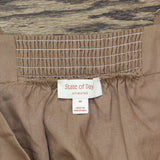 State Of Day Sleeveless Pajama Shirt Top Linen Blend Natural Umber Brown M