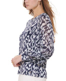 Calvin Klein Women's Printed Pleat Sleeve Top M2CH6868